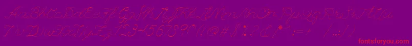 Leaguescript Font – Red Fonts on Purple Background