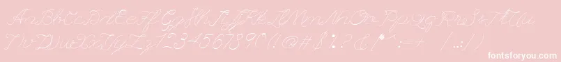 Leaguescript Font – White Fonts on Pink Background