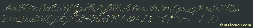 Fonte Leaguescript – fontes amarelas em um fundo preto
