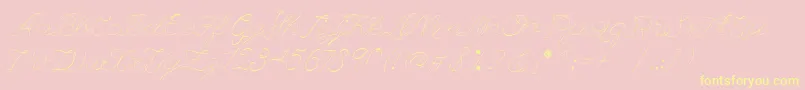 Leaguescript Font – Yellow Fonts on Pink Background