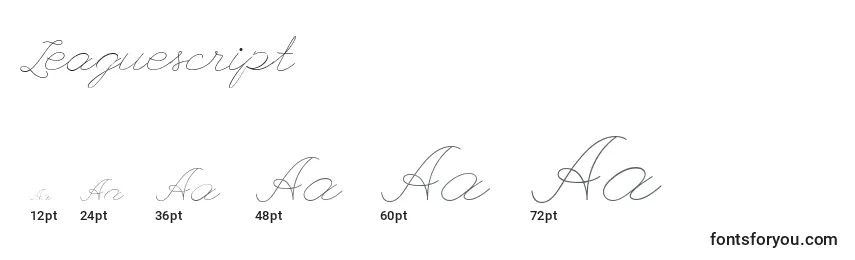 Leaguescript Font Sizes