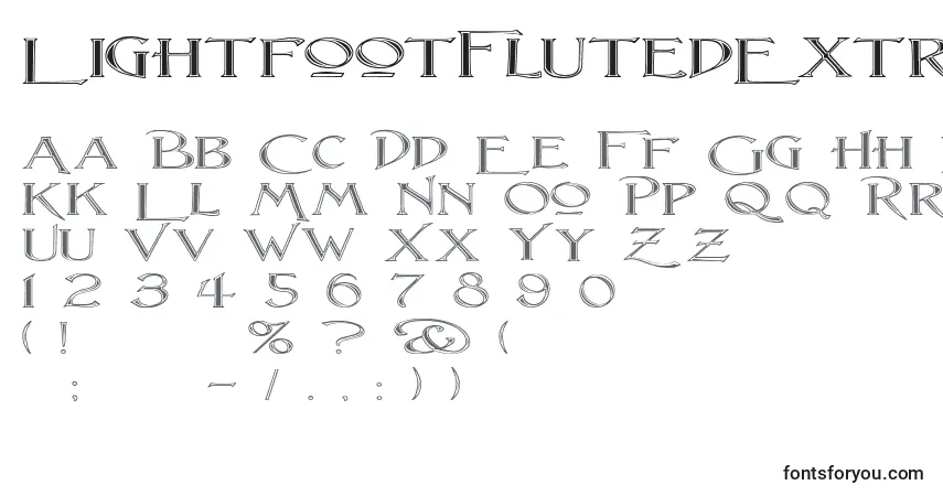 LightfootFlutedExtraExpandedRegularフォント–アルファベット、数字、特殊文字
