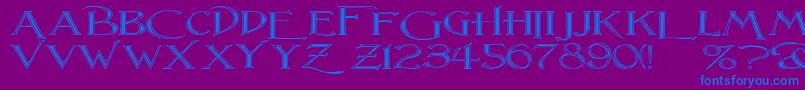 LightfootFlutedExtraExpandedRegular Font – Blue Fonts on Purple Background