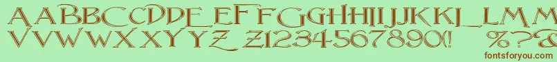 LightfootFlutedExtraExpandedRegular Font – Brown Fonts on Green Background