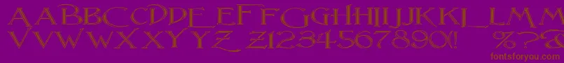 LightfootFlutedExtraExpandedRegular Font – Brown Fonts on Purple Background