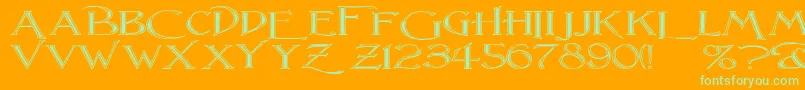 LightfootFlutedExtraExpandedRegular Font – Green Fonts on Orange Background