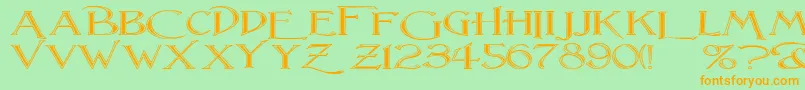 LightfootFlutedExtraExpandedRegular Font – Orange Fonts on Green Background