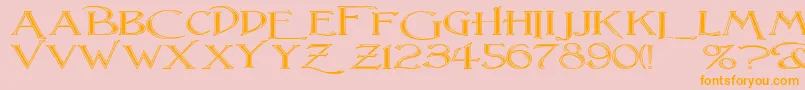 LightfootFlutedExtraExpandedRegular Font – Orange Fonts on Pink Background