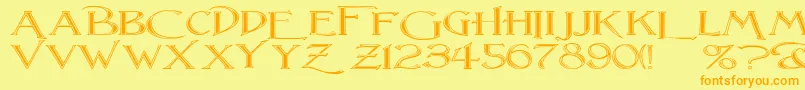 LightfootFlutedExtraExpandedRegular Font – Orange Fonts on Yellow Background