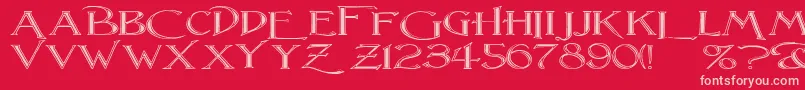 LightfootFlutedExtraExpandedRegular Font – Pink Fonts on Red Background