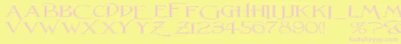 LightfootFlutedExtraExpandedRegular Font – Pink Fonts on Yellow Background