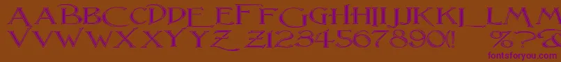 LightfootFlutedExtraExpandedRegular Font – Purple Fonts on Brown Background