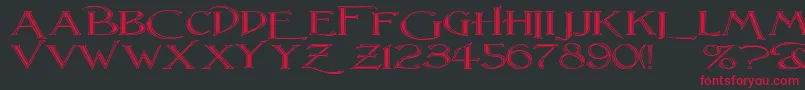 LightfootFlutedExtraExpandedRegular Font – Red Fonts on Black Background