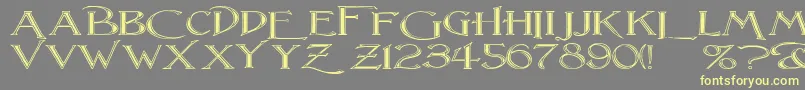 LightfootFlutedExtraExpandedRegular Font – Yellow Fonts on Gray Background