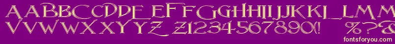 LightfootFlutedExtraExpandedRegular Font – Yellow Fonts on Purple Background
