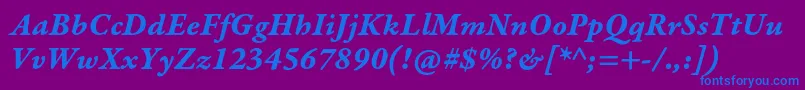 GaramondpremrproBditcapt Font – Blue Fonts on Purple Background