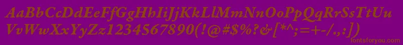 GaramondpremrproBditcapt Font – Brown Fonts on Purple Background