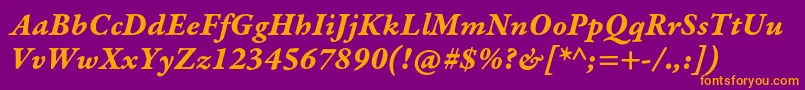 GaramondpremrproBditcapt Font – Orange Fonts on Purple Background