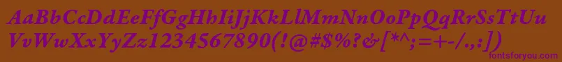 GaramondpremrproBditcapt Font – Purple Fonts on Brown Background