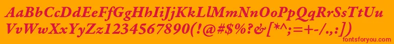 GaramondpremrproBditcapt Font – Red Fonts on Orange Background