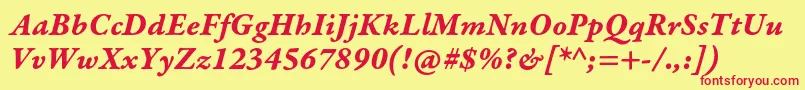 GaramondpremrproBditcapt Font – Red Fonts on Yellow Background