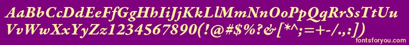 GaramondpremrproBditcapt Font – Yellow Fonts on Purple Background