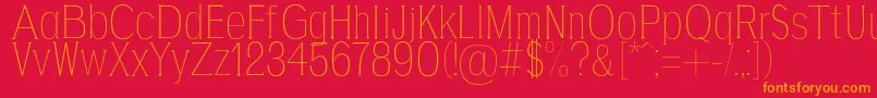 AgajdaThin Font – Orange Fonts on Red Background