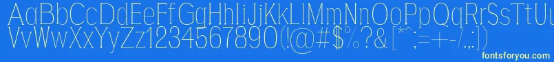 AgajdaThin Font – Yellow Fonts on Blue Background