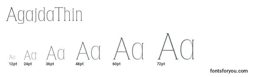 AgajdaThin Font Sizes