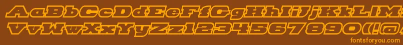 HackneyBlockOutlineItalic Font – Orange Fonts on Brown Background