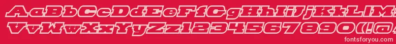 HackneyBlockOutlineItalic Font – Pink Fonts on Red Background