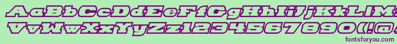 HackneyBlockOutlineItalic Font – Purple Fonts on Green Background