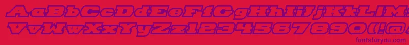 Police HackneyBlockOutlineItalic – polices violettes sur fond rouge