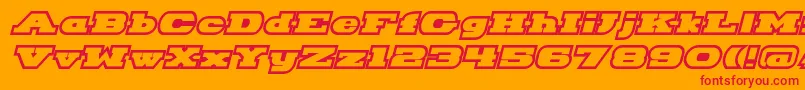 HackneyBlockOutlineItalic Font – Red Fonts on Orange Background