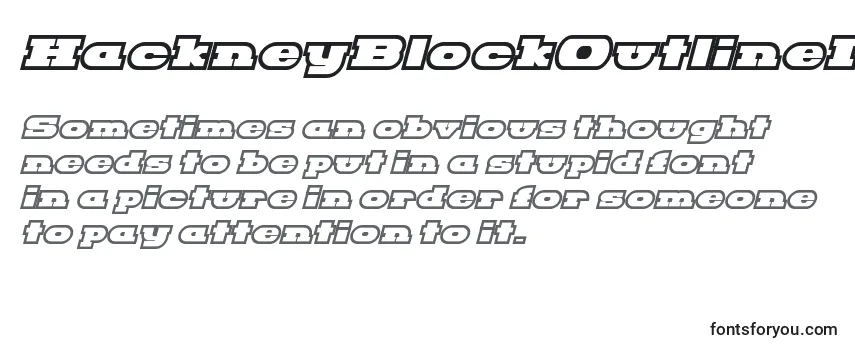 HackneyBlockOutlineItalic Font
