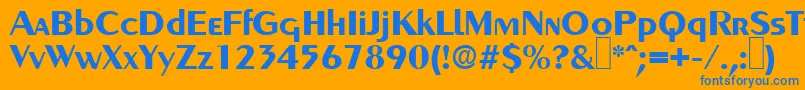 GreyhoundBold-fontti – siniset fontit oranssilla taustalla