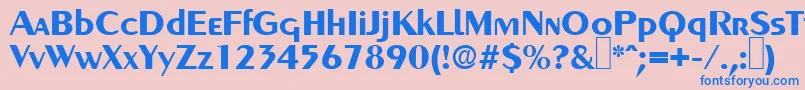 GreyhoundBold-Schriftart – Blaue Schriften auf rosa Hintergrund