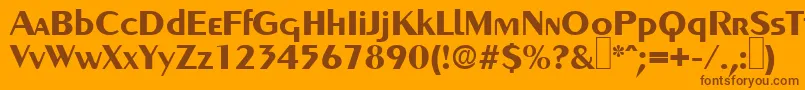 GreyhoundBold-fontti – ruskeat fontit oranssilla taustalla