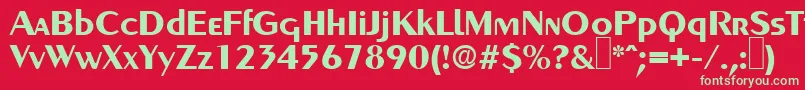 フォントGreyhoundBold – 赤い背景に緑の文字