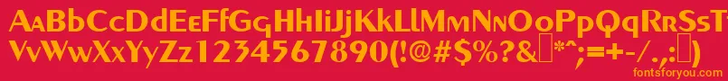 フォントGreyhoundBold – 赤い背景にオレンジの文字