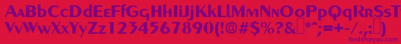 Czcionka GreyhoundBold – fioletowe czcionki na czerwonym tle