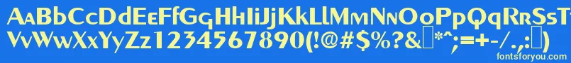 Czcionka GreyhoundBold – żółte czcionki na niebieskim tle