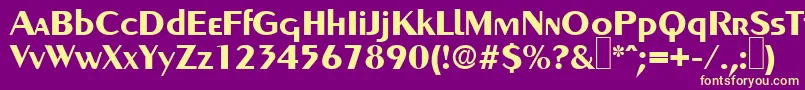 GreyhoundBold Font – Yellow Fonts on Purple Background