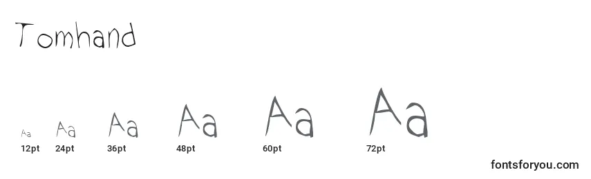 Tomhand Font Sizes