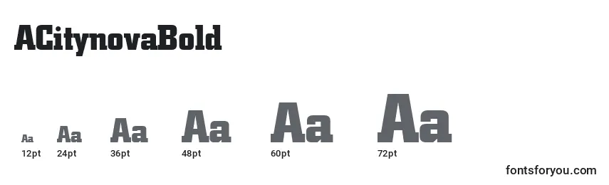 ACitynovaBold Font Sizes