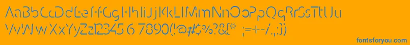 Conhaq-Schriftart – Blaue Schriften auf orangefarbenem Hintergrund