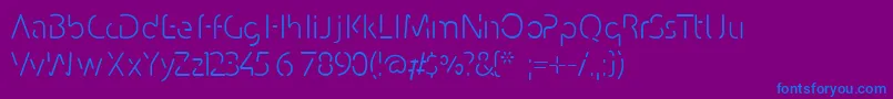 フォントConhaq – 紫色の背景に青い文字