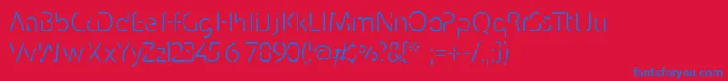 Conhaq-Schriftart – Blaue Schriften auf rotem Hintergrund
