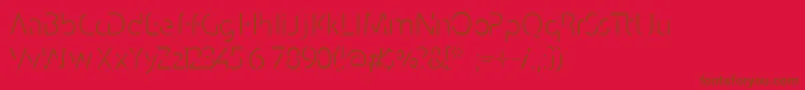 Conhaq-Schriftart – Braune Schriften auf rotem Hintergrund