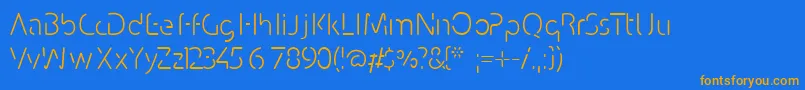 Conhaq-Schriftart – Orangefarbene Schriften auf blauem Hintergrund